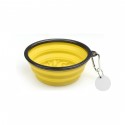 Collapsible Slow Feeder Pet Bowl With Dog Tag