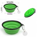 Collapsible Slow Feeder Pet Bowl With Dog Tag