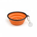 Collapsible Slow Feeder Pet Bowl With Dog Tag