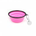 Collapsible Slow Feeder Pet Bowl With Dog Tag