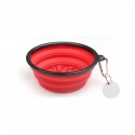 Collapsible Slow Feeder Pet Bowl With Dog Tag