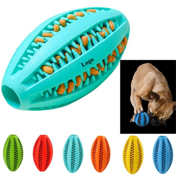 Rubber Rugby Chews Pet Feed Ball Toy