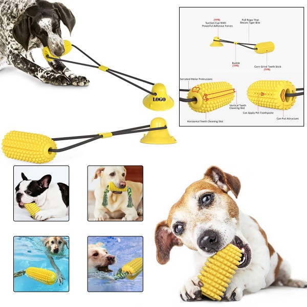 Pet Toothbrush Corn Molars with Rubber Suction Cup 