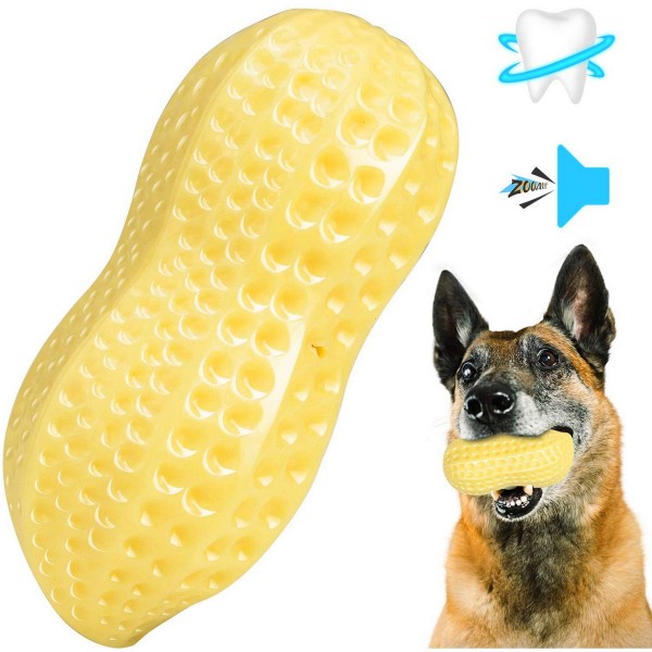 Peanut Dog Toy with Squeaker