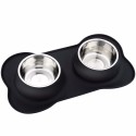 Set of 2 Stainless Steel Dog Bowl