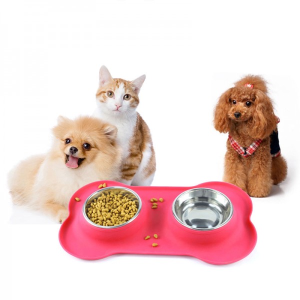 Set of 2 Stainless Steel Dog Bowl