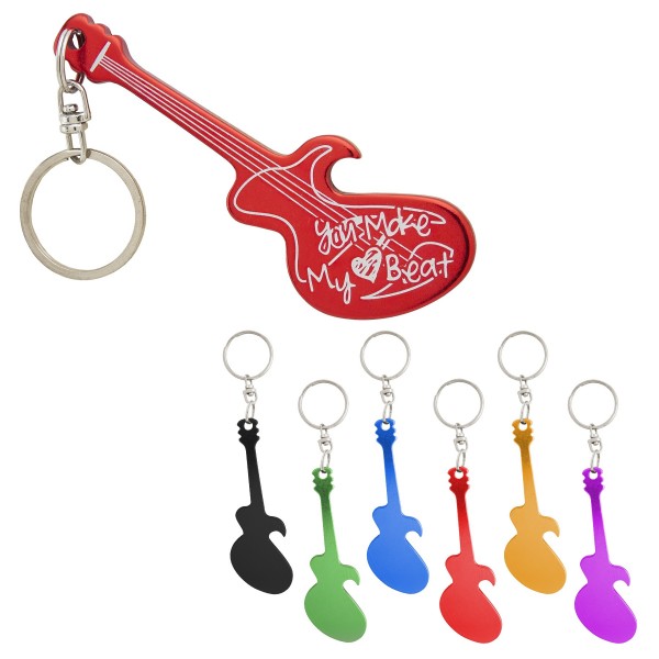 Electric Guitar Bottle Opener Keychain