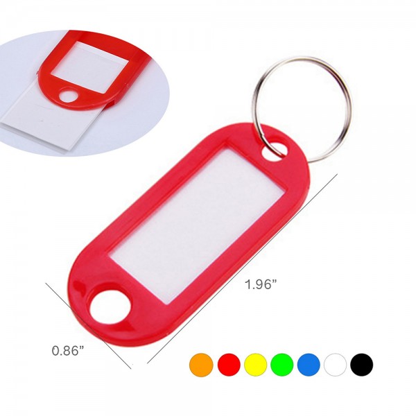 Writable Plastic Luggage Lable Key Tag With Ring Colorful