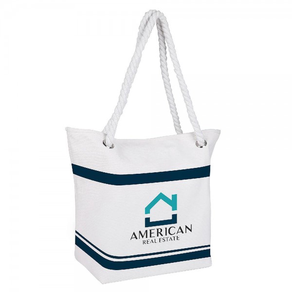 Cotton Canvas Tote Bag With Long Mope Handles