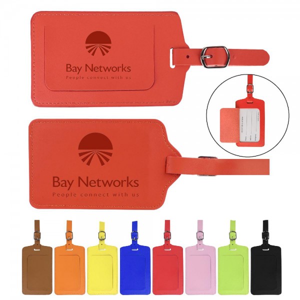 Flip Open PU Leather Luggage Tag