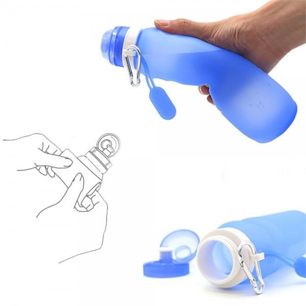 Collapsible 14Oz Silicone Water Bottle