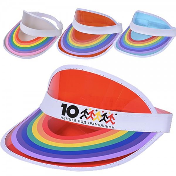 Rainbow Pvc Transparent Sun Visor Hat