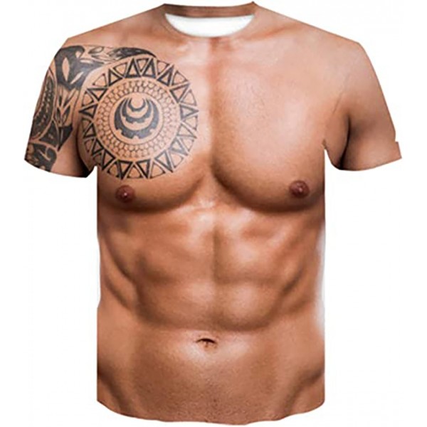 3D Muscle Printed T-Shirt